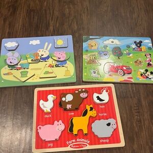 Melissa & Doug Farm Friends puzzle, Disney & Peppa pig puzzle
